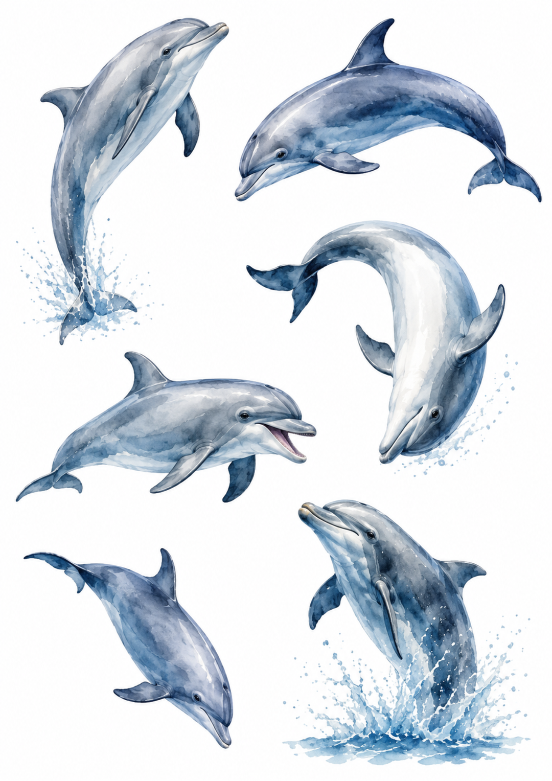 Rice Paper For Decoupage Dolphin Collage Cat. No. 10201