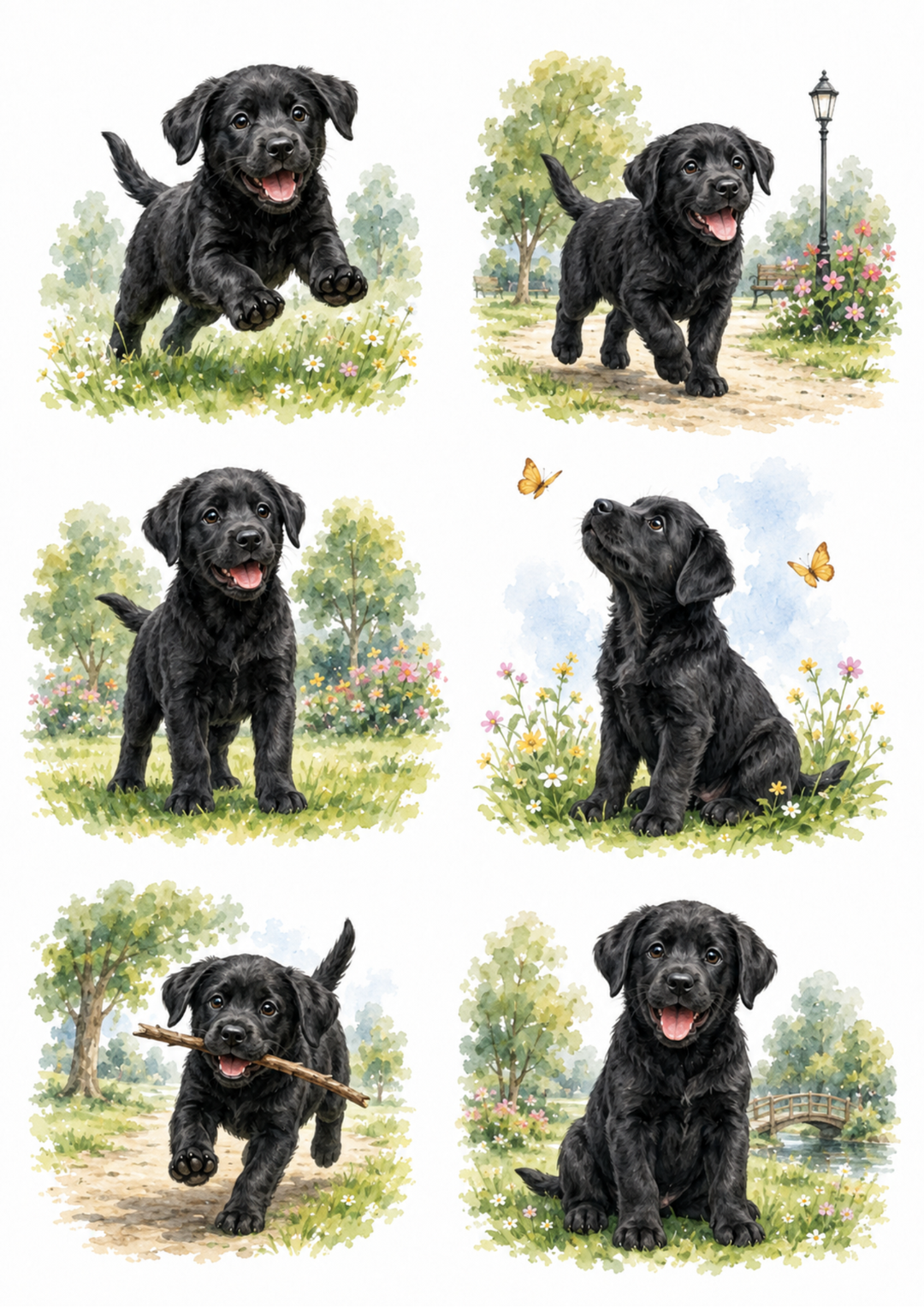 Rice Paper For Decoupage Cute Lab Puppy Collage Cat. No. 10239