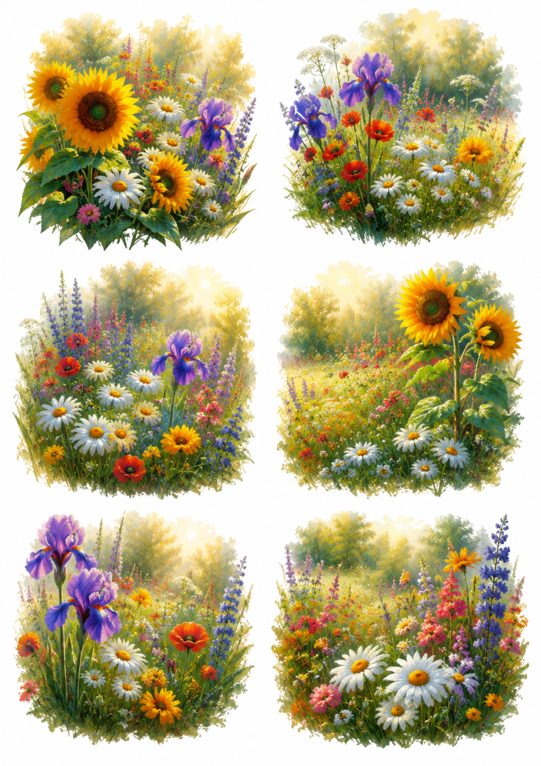 Reispapier für Decoupage, Blumenhintergrund, vollständig, Kat. Nr. 4809
