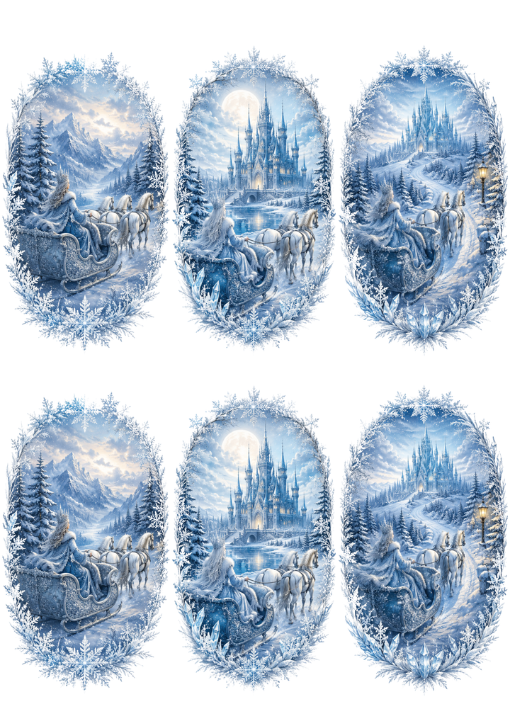 Rice Paper For Decoupage White Queen Journey Collage Cat. No. 10382