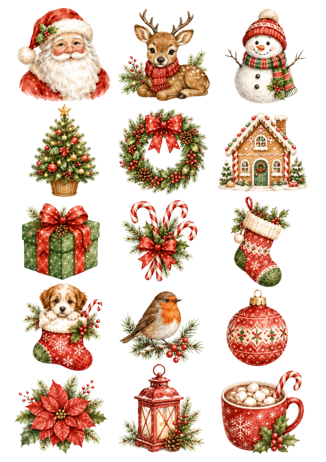 Rice Paper For Decoupag Christmas Elements Collage Cat. No. 10402