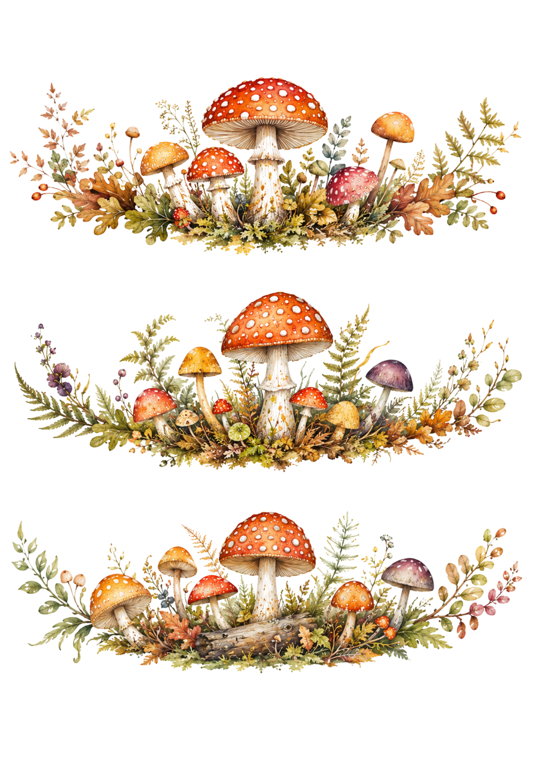 Rice Paper For Decoupage Forest Mushroom Collage Cat. No. 10416