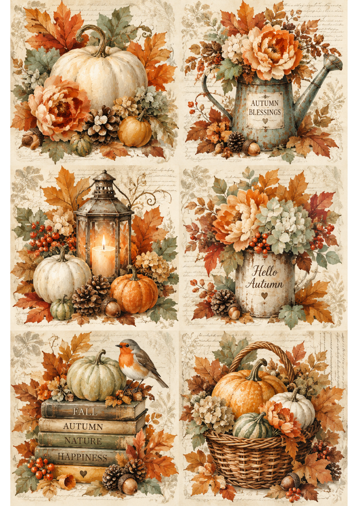 Rice Paper For Decoupage Autumn Pumpkin Full Cat. No. 10430
