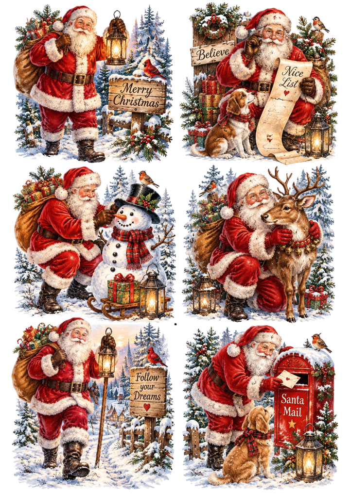 Rice Paper For Decoupage Santa&