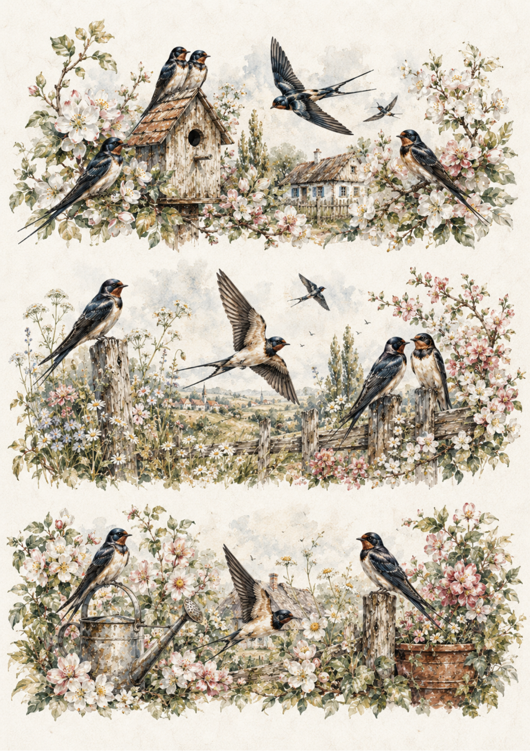 Reispapier für Decoupage, Blumenhintergrund, vollständig, Kat. Nr. 4809