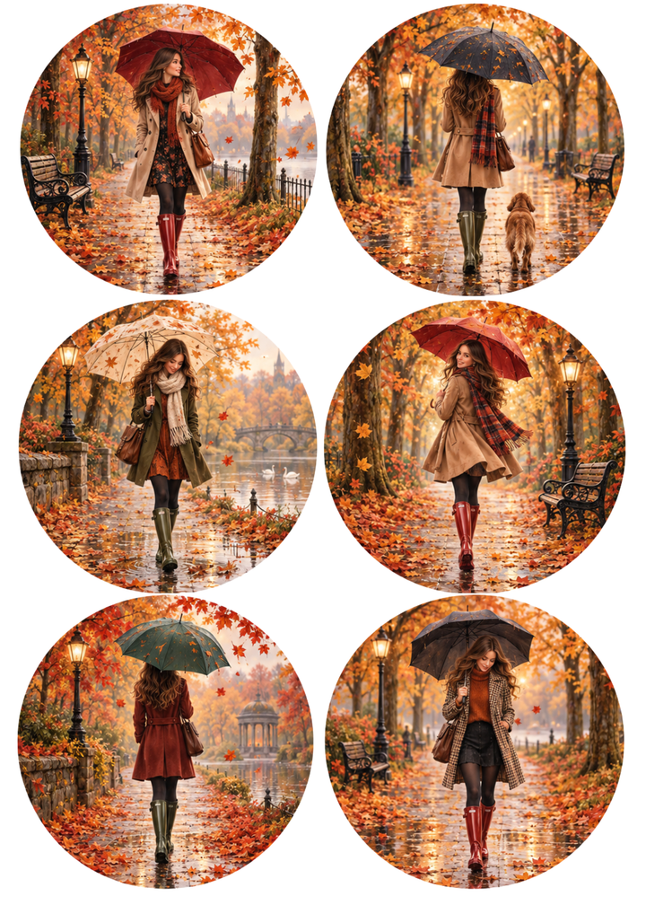 Rice Paper For Decoupage Autumn in Paris Collage  Cat. No 10501