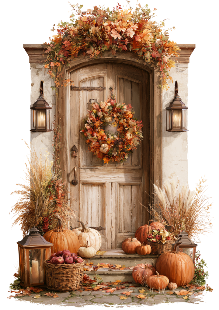 Rice Paper For Decoupage  Harvest Doorway Full  Cat. No 10554