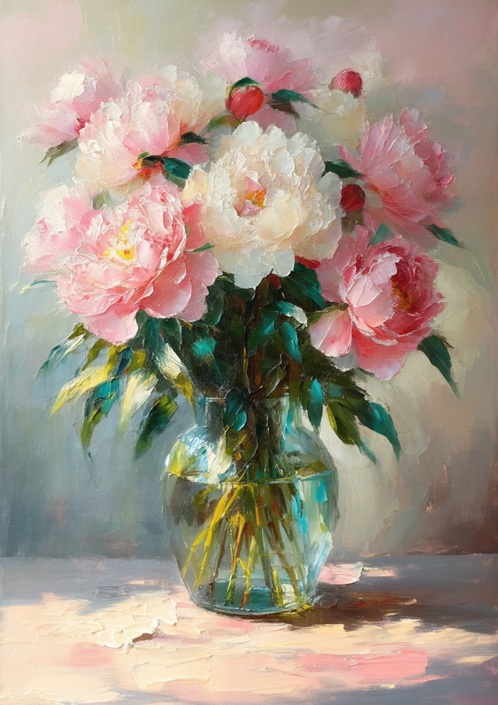 Rice Paper For Decoupage Pastel Pink Peonies Full  Cat. No 10569
