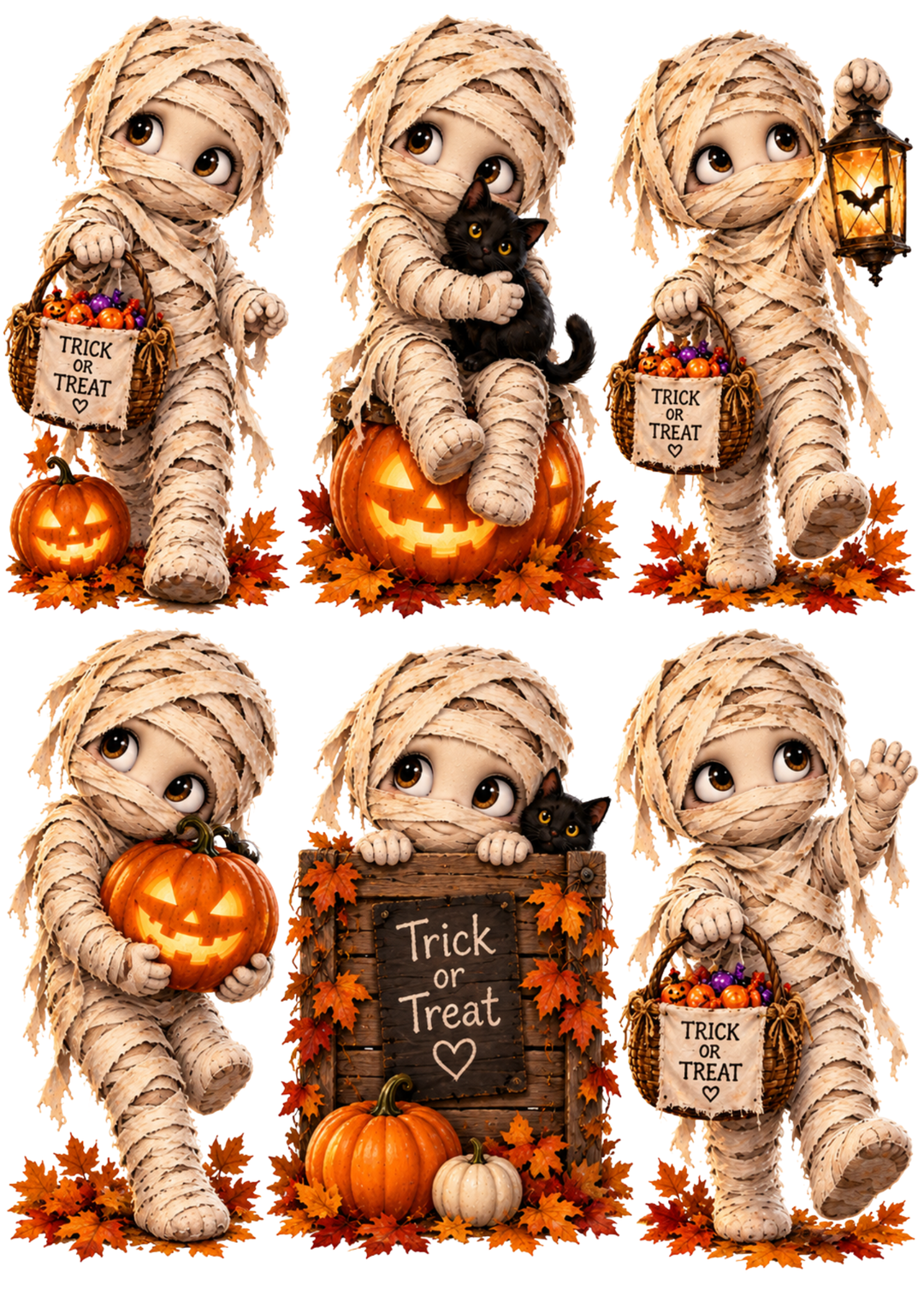 Rice Paper For Decoupage Little Mummy’s Trick or Treat Adventure Collage  Cat. No 10579