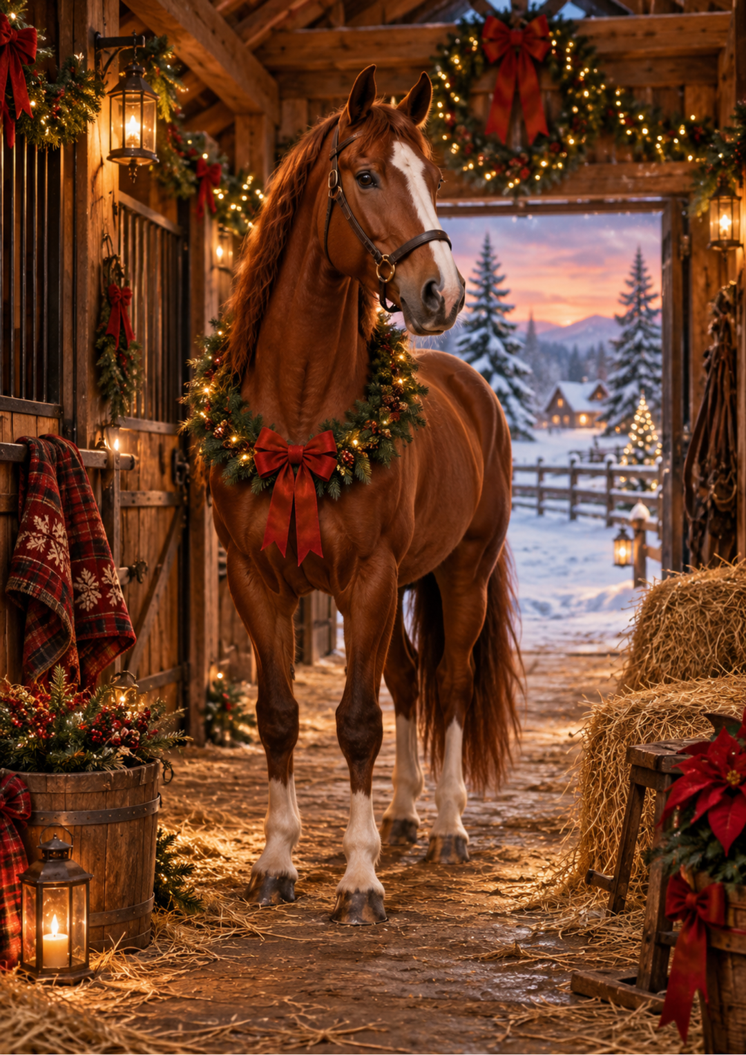 Rice Paper For Decoupage Christmas at the Winter Stables Full  Cat. No 10614
