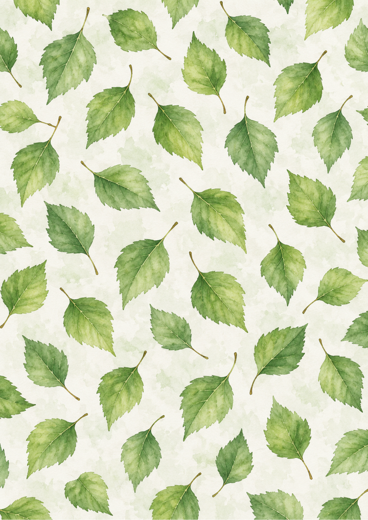 Rice Paper For Decoupage Watercolour Birch Leaf Pattern Background Full Cat. No 10722