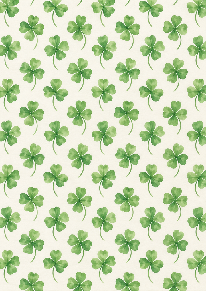 Rice Paper For Decoupage Romantic Four-Leaf Clover Pattern  Background Full  Cat. No 10728