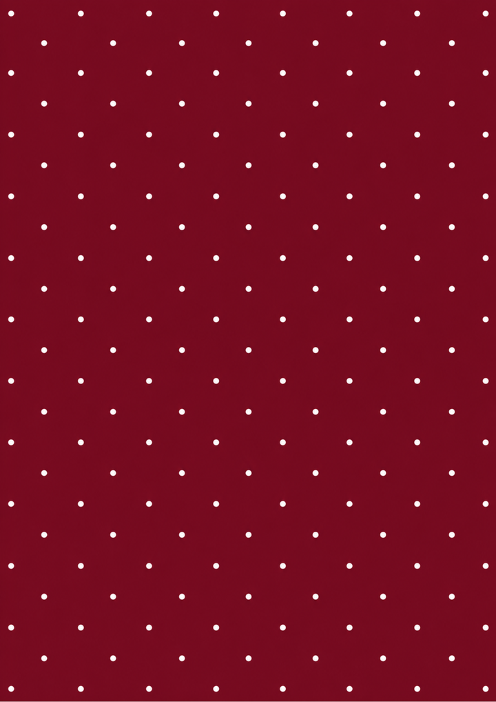 Rice Paper For Decoupage Burgundy and White Polka Dot Pattern Background Cat. No 10733