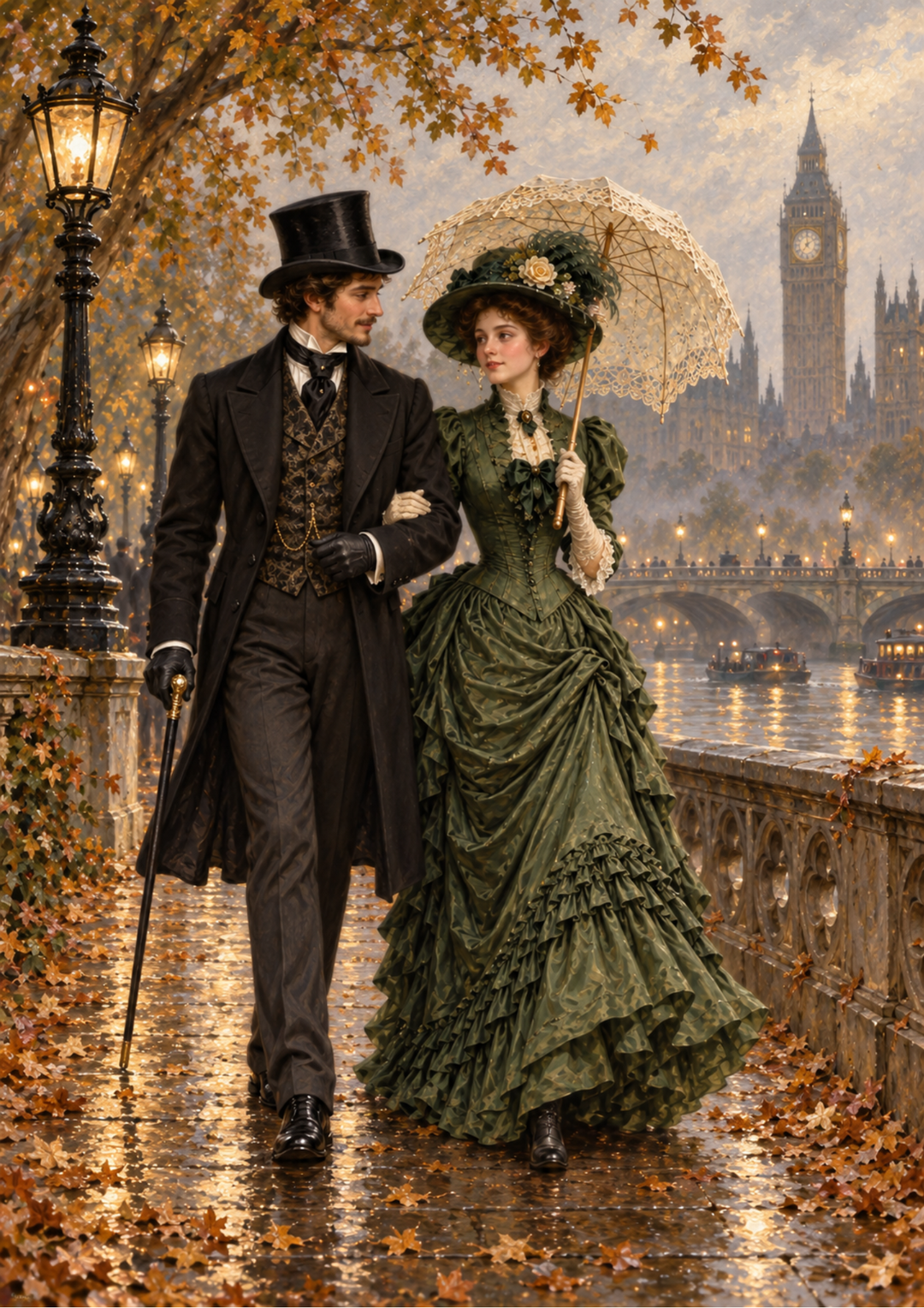 Rice Paper For Decoupage Victorian Romance by the Thames Full Cat. No 10750