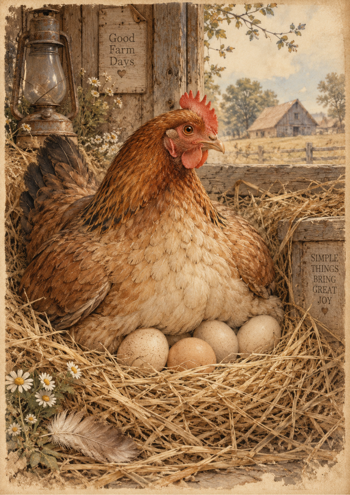 Rice Paper for Decoupage Happy Hen Farm Full Cat 10809