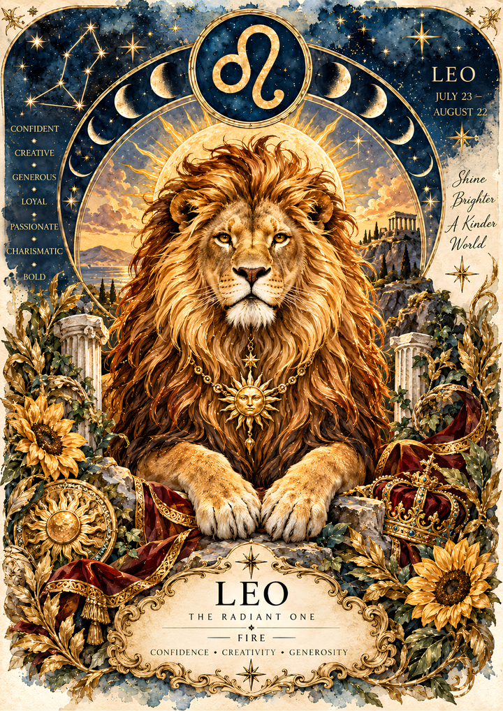 Rice Paper for Decoupage Mystical Leo Zodiac  Full Cat 10914