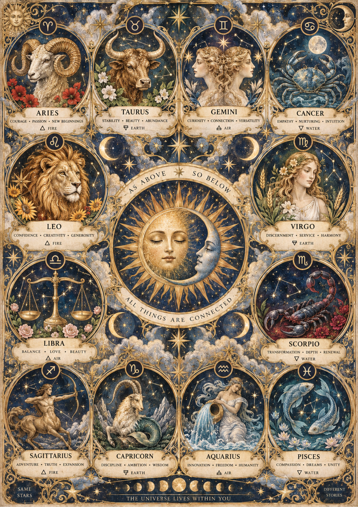 Rice Paper for Decoupage Mystical  Zodiacs  Full Cat 10919