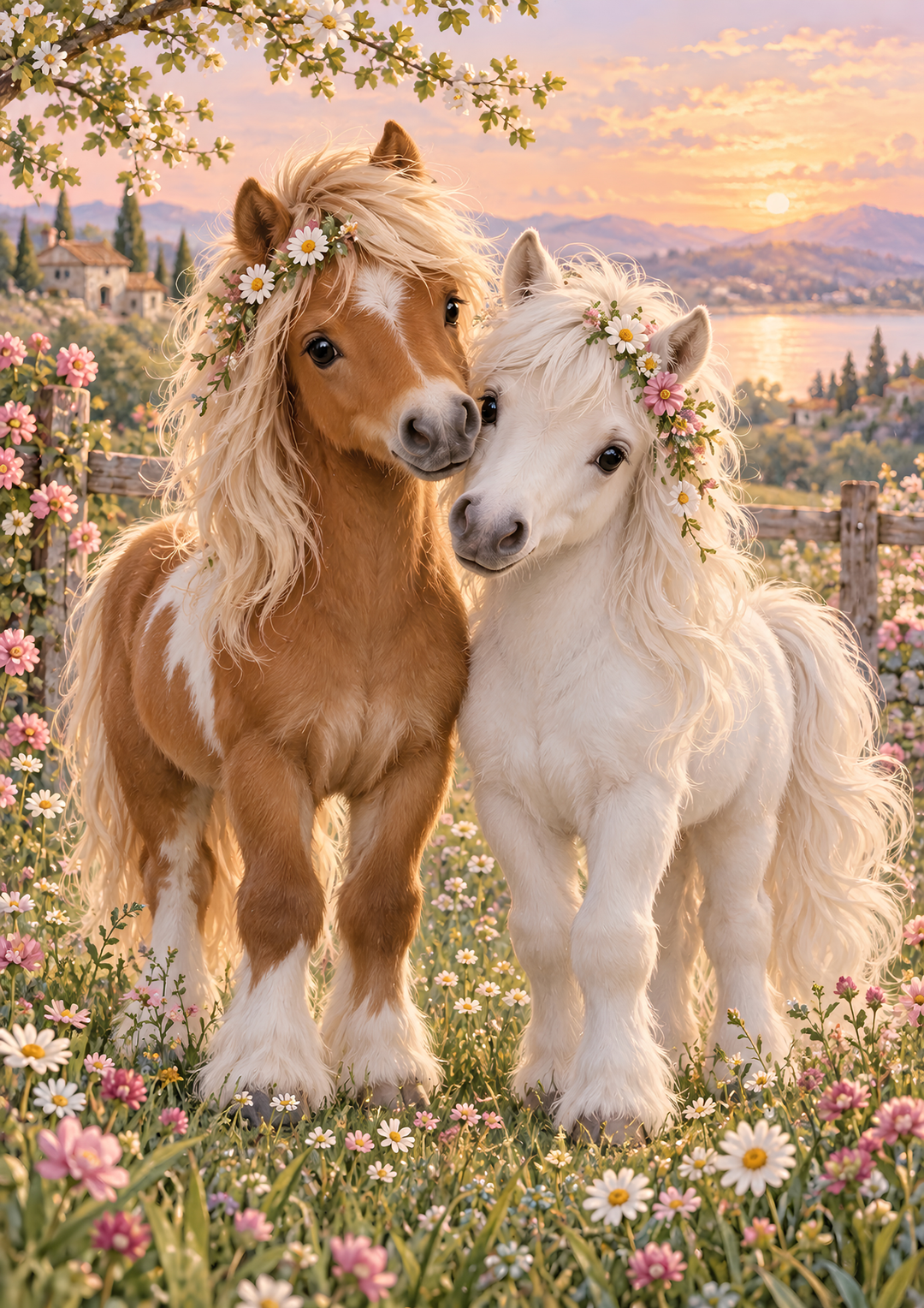 Rice Paper for Decoupage Adorable Miniature Horses Full  Cat 10936