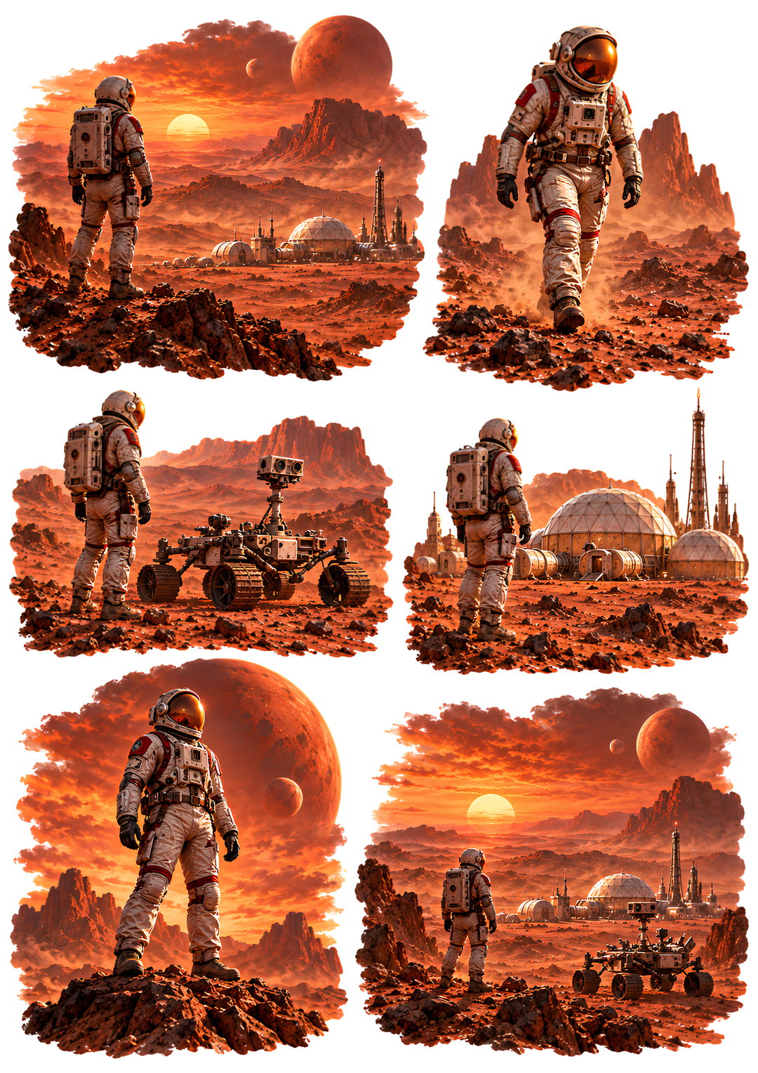 Rice Paper for Decoupage Mission to Mars Collage Cat 10942