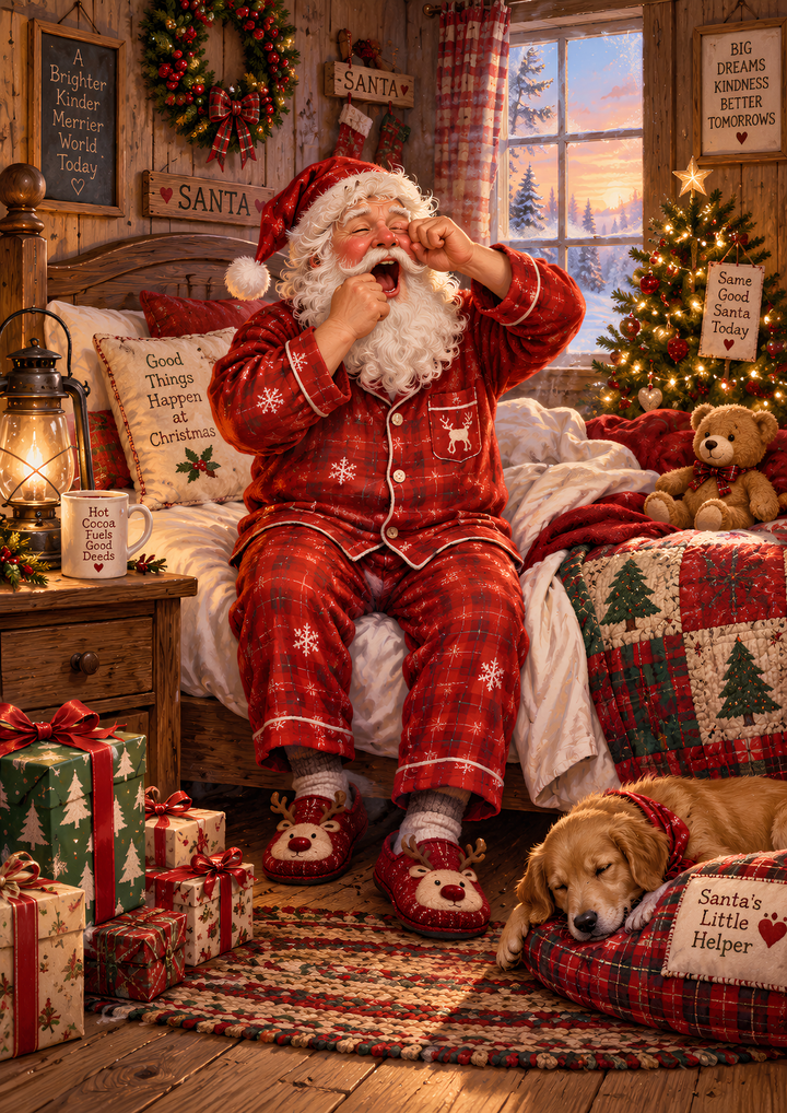Rice Paper for Decoupage Sweet Dreams Mr Santa Full Cat 10945