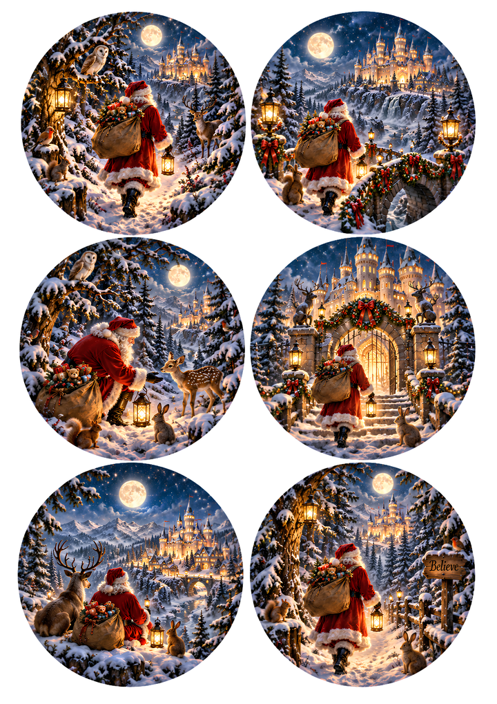 Rice Paper for Decoupage Santa’s Magical Christmas Journey Collage Cat 10953
