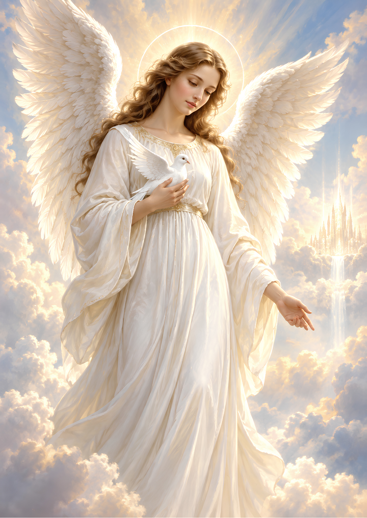 Rice Paper for Decoupage White Dove and Angel Blessings Full Cat 10980
