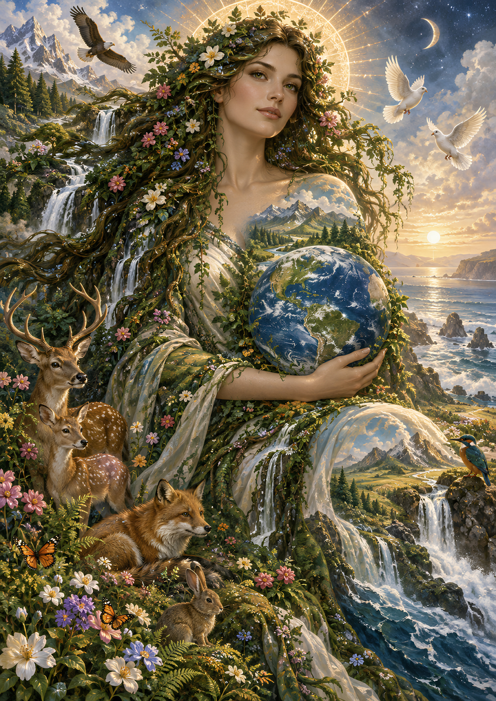 Rice Paper for Decoupage Mother Earth Full Cat 10981