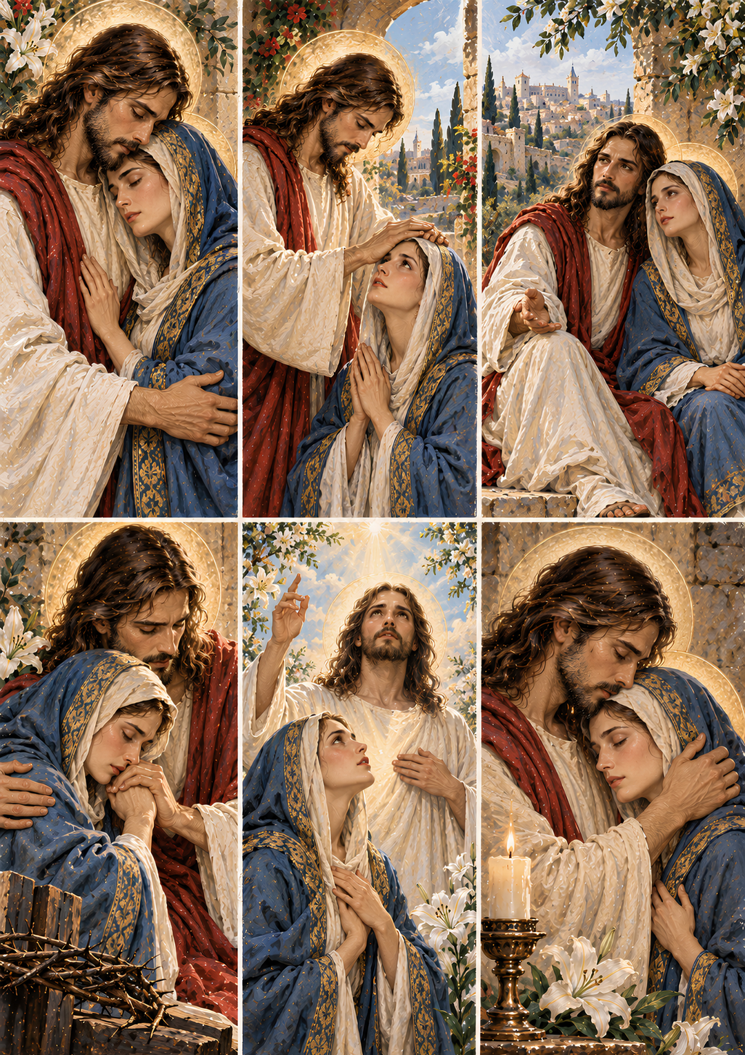 Rice Paper for Decoupage Jesus and Mary Collage Cat 11013
