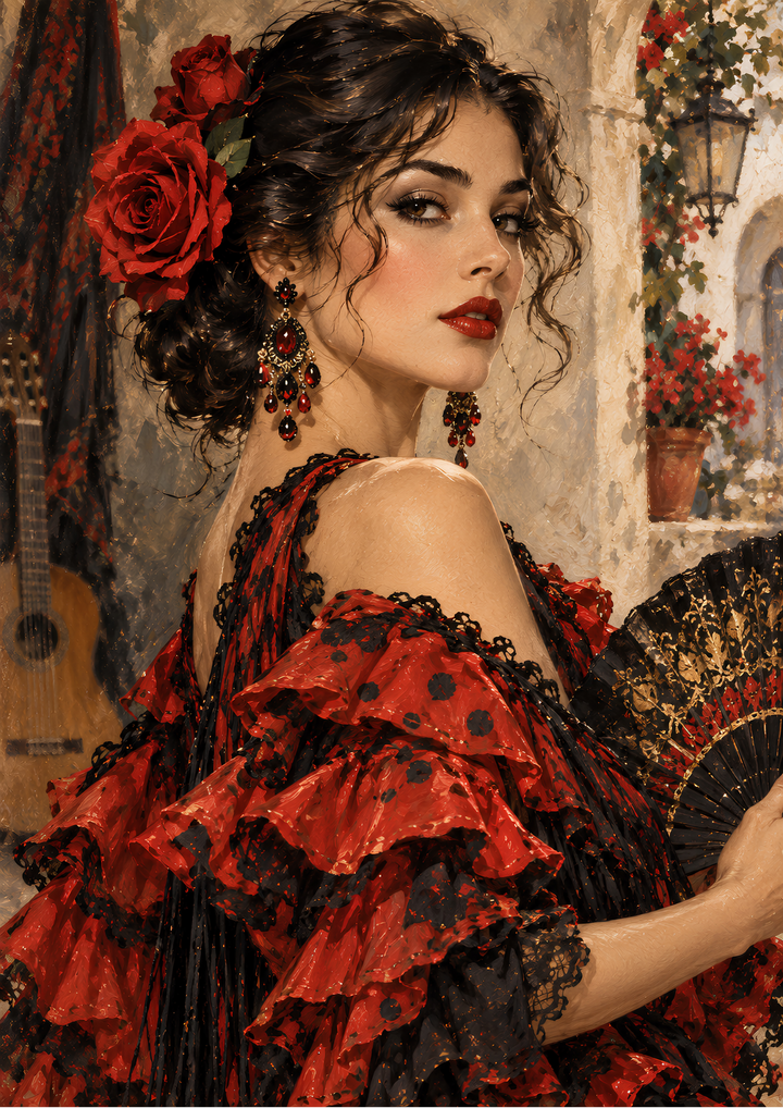 Rice Paper for Decoupage Spanish Flamenco Dancer Full Cat 11021