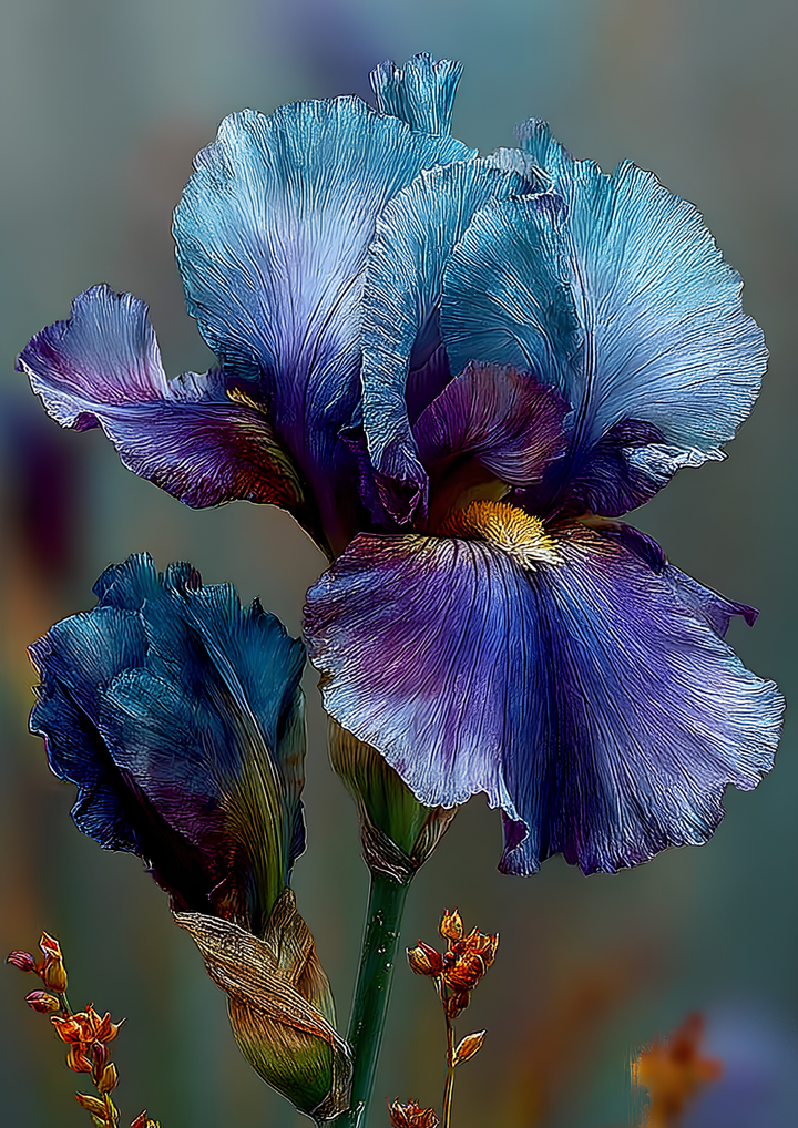 Rice Paper for Decoupage Elegant Iris Full Cat 11051