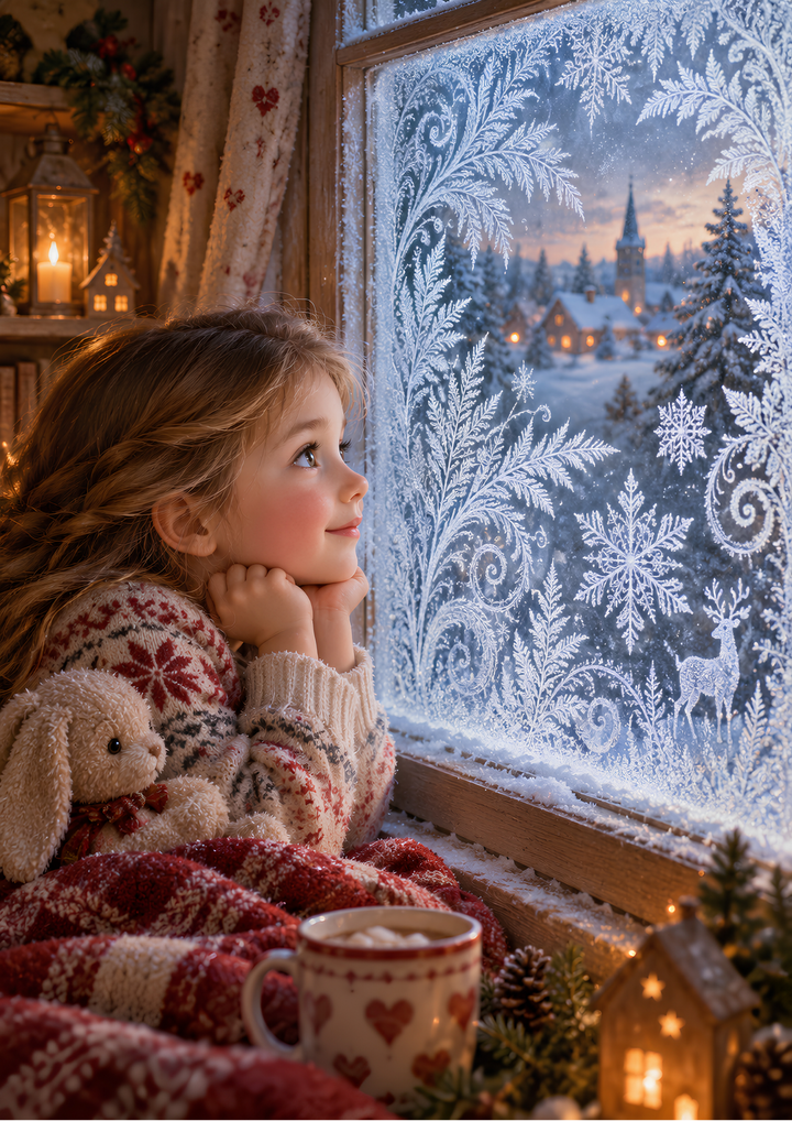 Rice Paper for Decoupage Winter Window Wishes - Magical Frosted Christmas Window Scenes Full Cat 11130