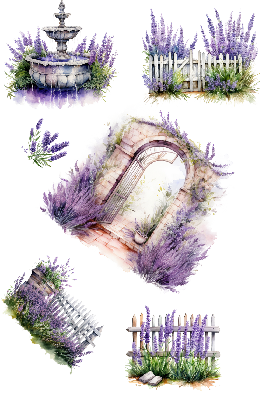 Rice Paper For Decoupage Lavender Mix 2 Cat No. 3071