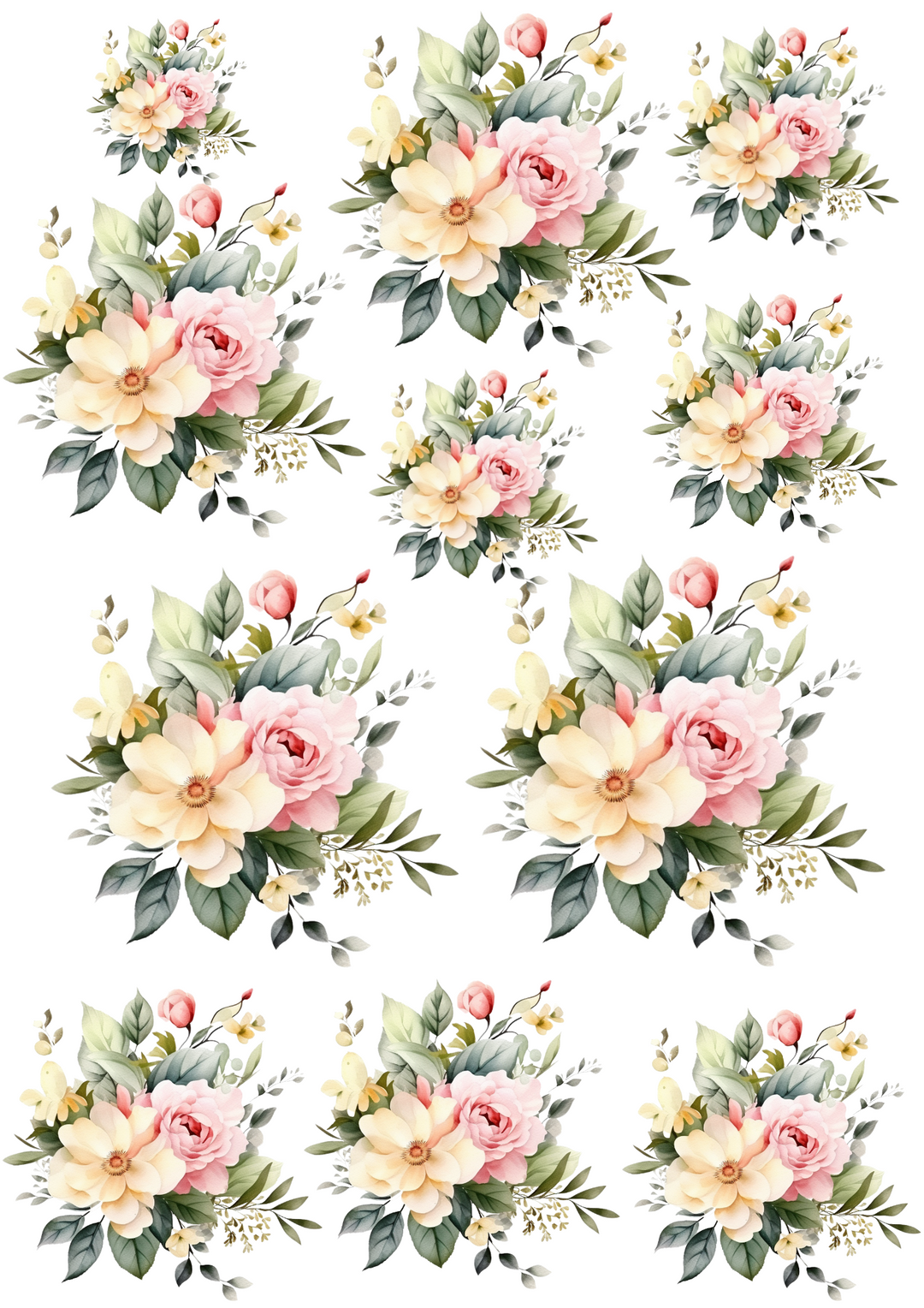 Reispapier für Decoupage-Blumensträuße, bunte Blumencollage, Kat.-Nr. 4028