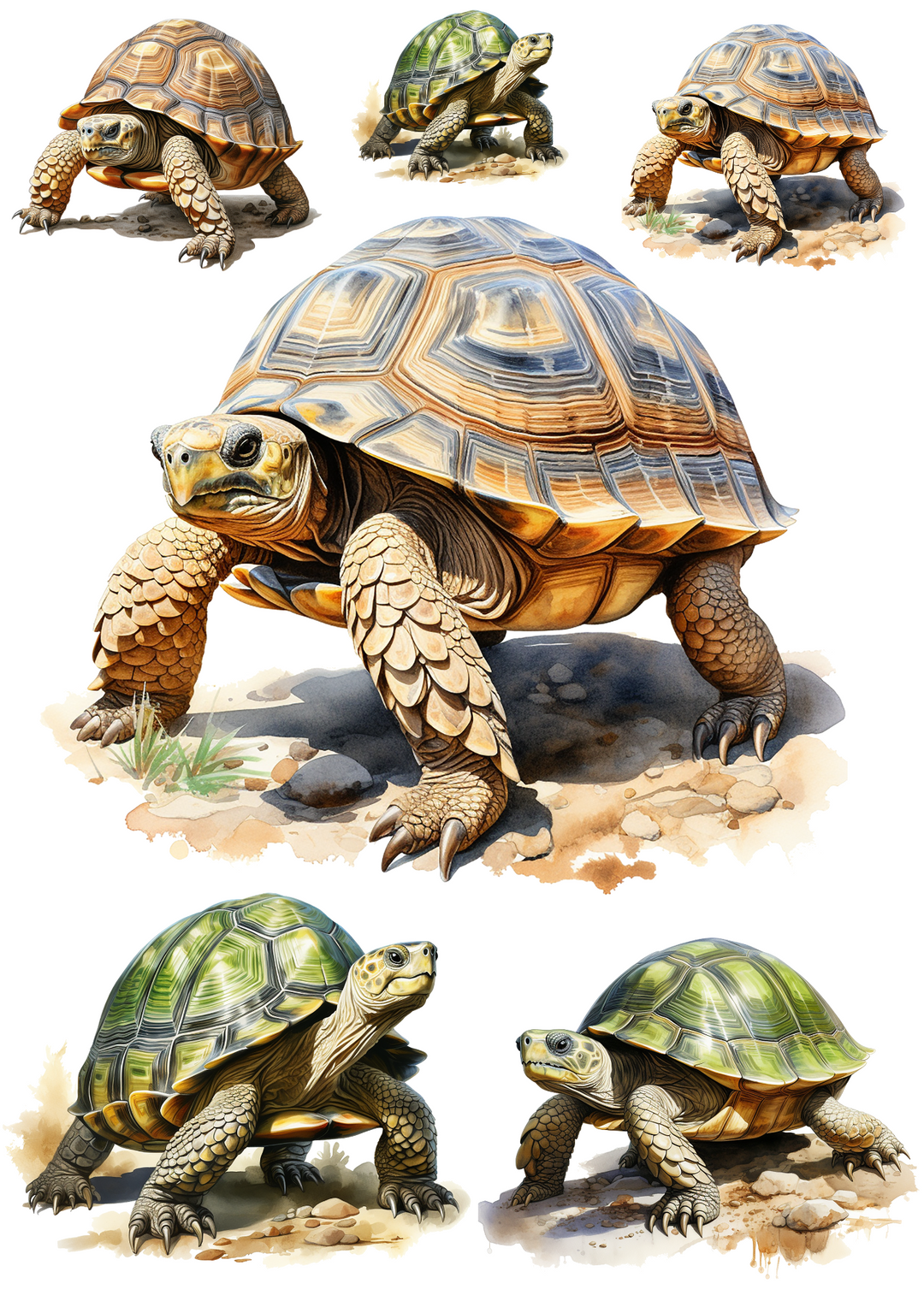 Reispapier für Decoupage-Schildkröten-Collage, Kat. Nr. 4044