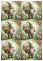 Rice Paper For Decoupage Leprechaun With Easter Basket 3 Collage Cat No. 4061