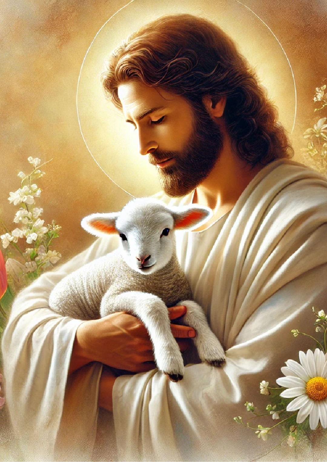 Reispapier für Decoupage Jesus hält das Lamm Volle Kat. Nr. 4063