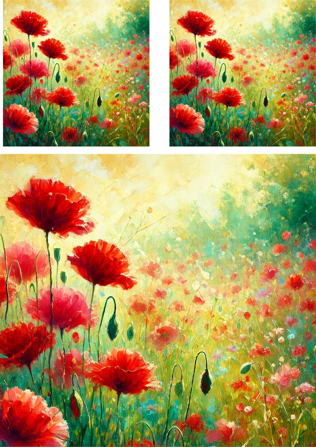 Reispapier für Decoupage-Mohnblumen-Collage, Kat.-Nr. 4099