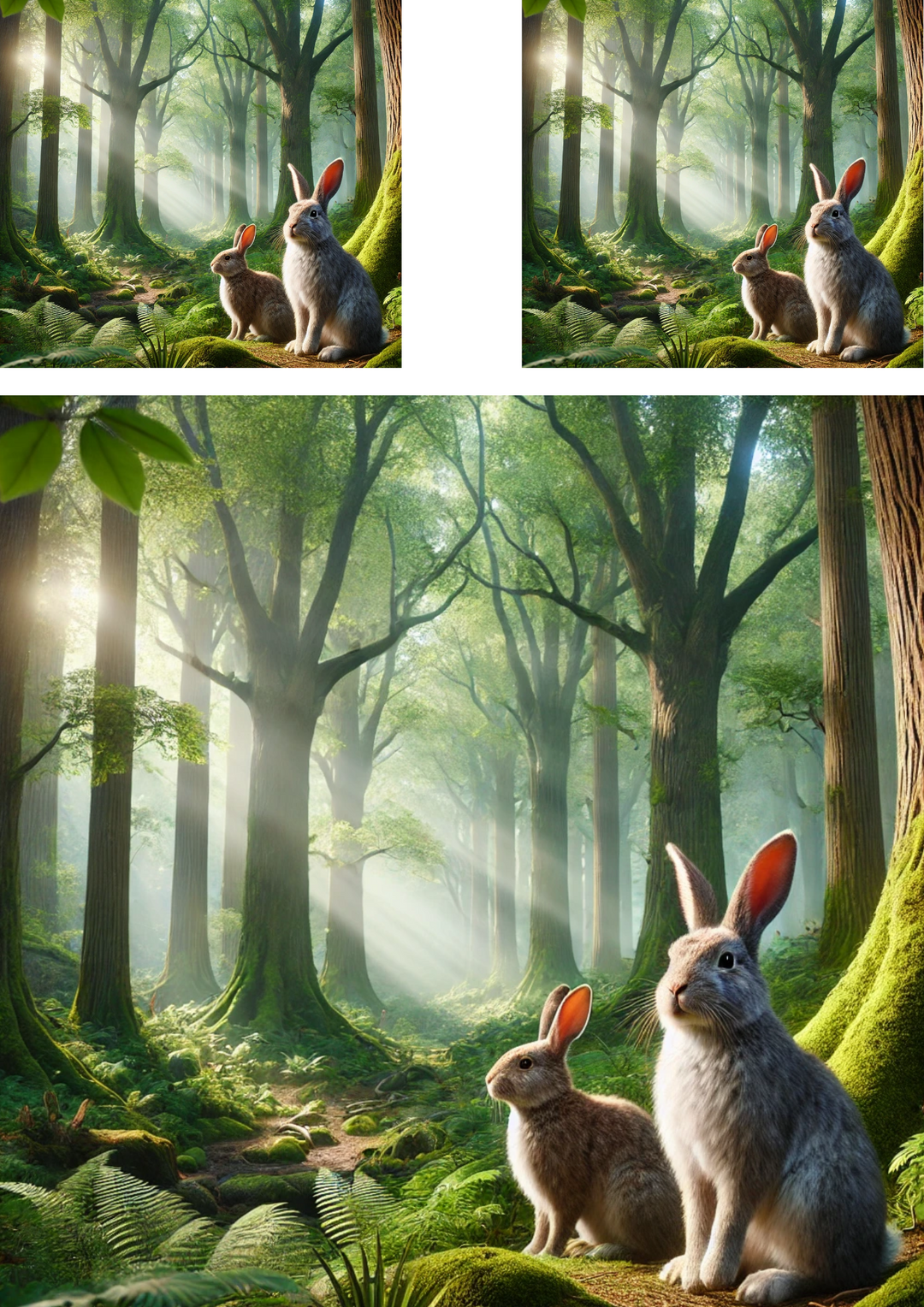 Reispapier für Decoupage Kaninchen und Hase im Wald 4 Collage Kat. Nr. 4115