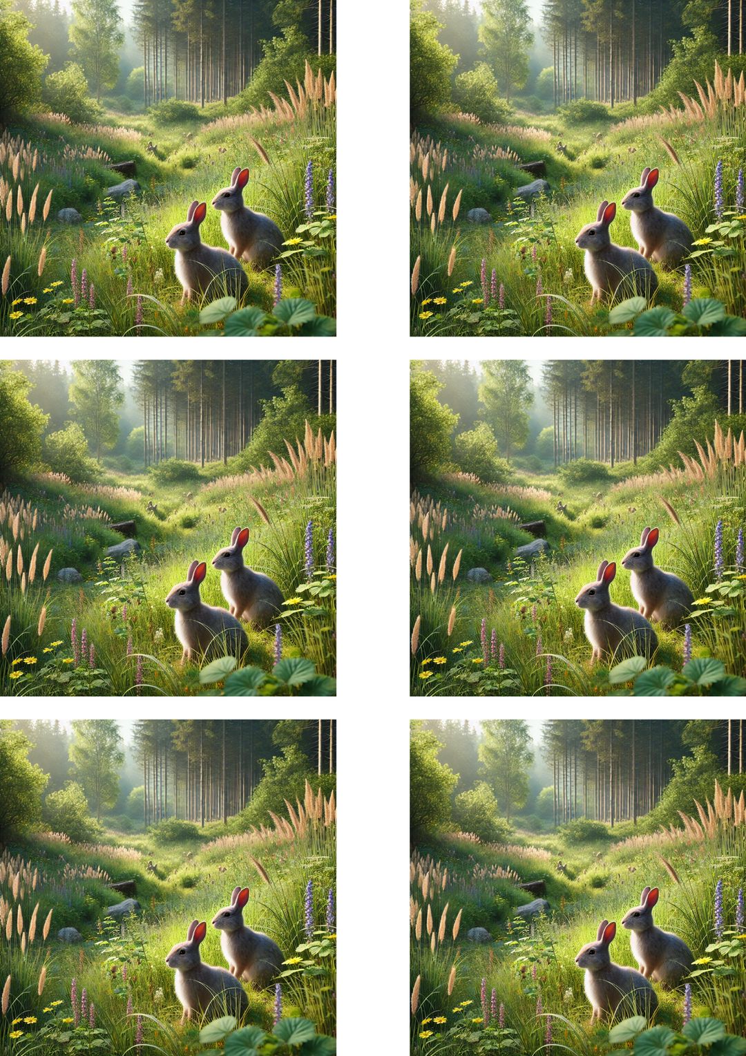 Reispapier für Decoupage Kaninchen und Hase im Wald 5 Collage Kat. Nr. 4117