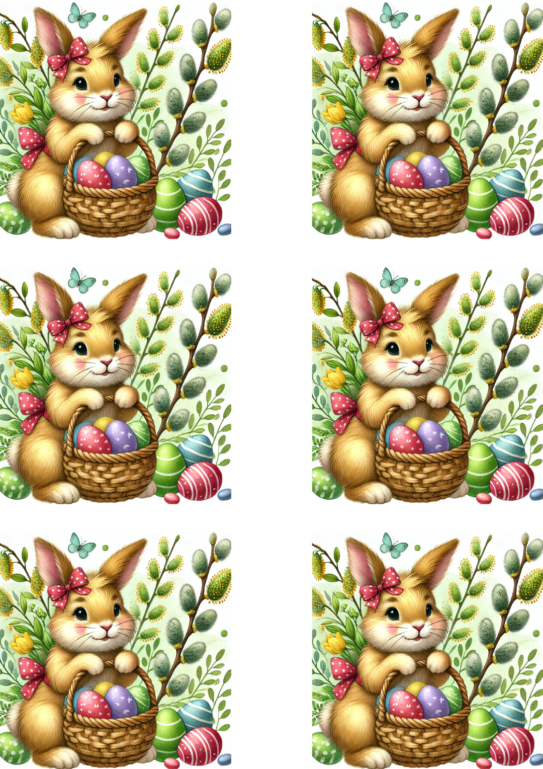 Reispapier für Decoupage Hase mit Osterkorb 2 Collage Kat. Nr. 4120