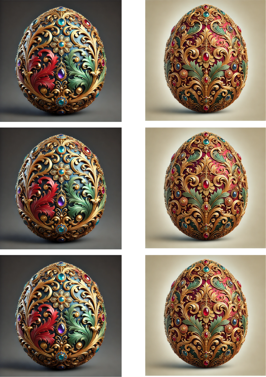 Reispapier für Decoupage Barock Faberge Eier Collage Kat. Nr. 4128