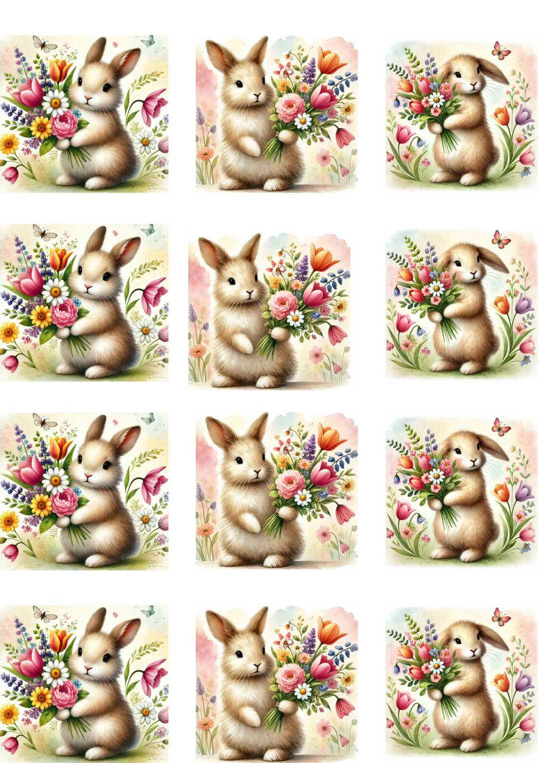 Reispapier für Decoupage Osterhase und Blumenstrauß 2 Collage Kat. Nr. 4130