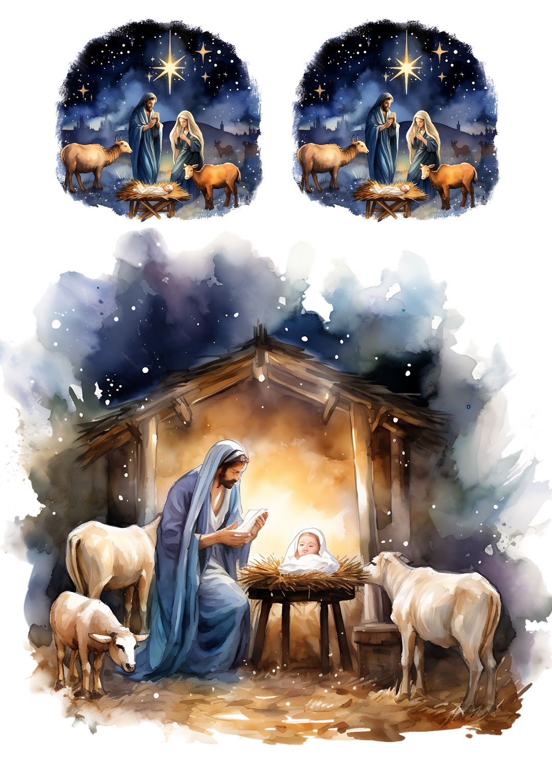 Reispapier für Decoupage Bethlehem Krippe Geburt Jesu Collage Kat. Nr. 4152