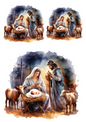 Rice Paper For Decoupage Bethlehem Manger Birth of Jesus Collage Cat No. 4153