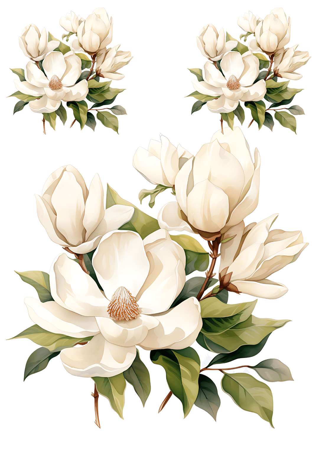 Reispapier für Decoupage Weiße Magnolien-Collage Kat. Nr. 4182
