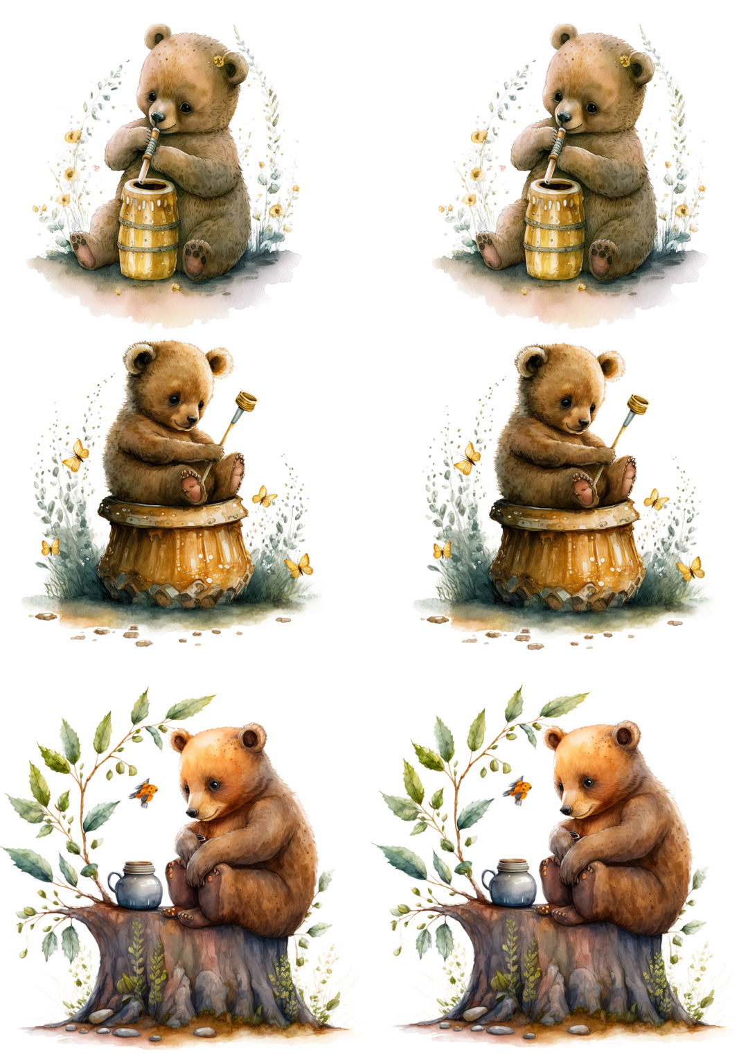 Reispapier für Decoupage Teddybär Collage Kat. Nr. 4192