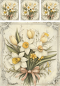 Rice Paper For Decoupage Bouquet of Spring Daffodils Shabby Chic Collage No. Cat. 4216