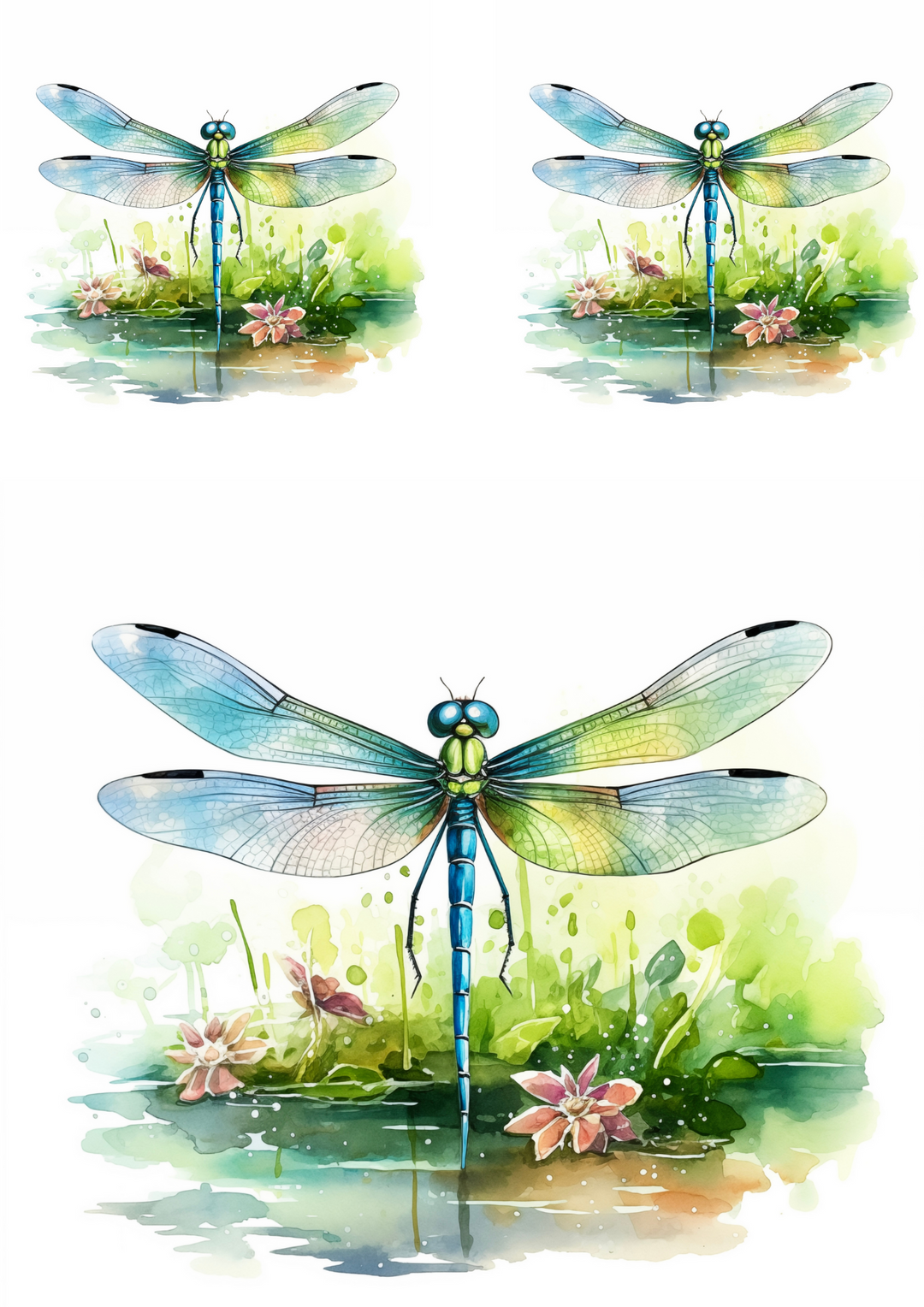 Reispapier für Decoupage Libelle Aquarell Collage Kat. Nr. 4219