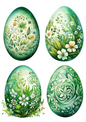 Rice Paper For Decoupage Easter Eggs In Flowers Collage Cat. No. 4306