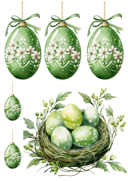 Rice Paper For Decoupage Easter Eggs In Flowers 2 Collage Cat. No. 4307
